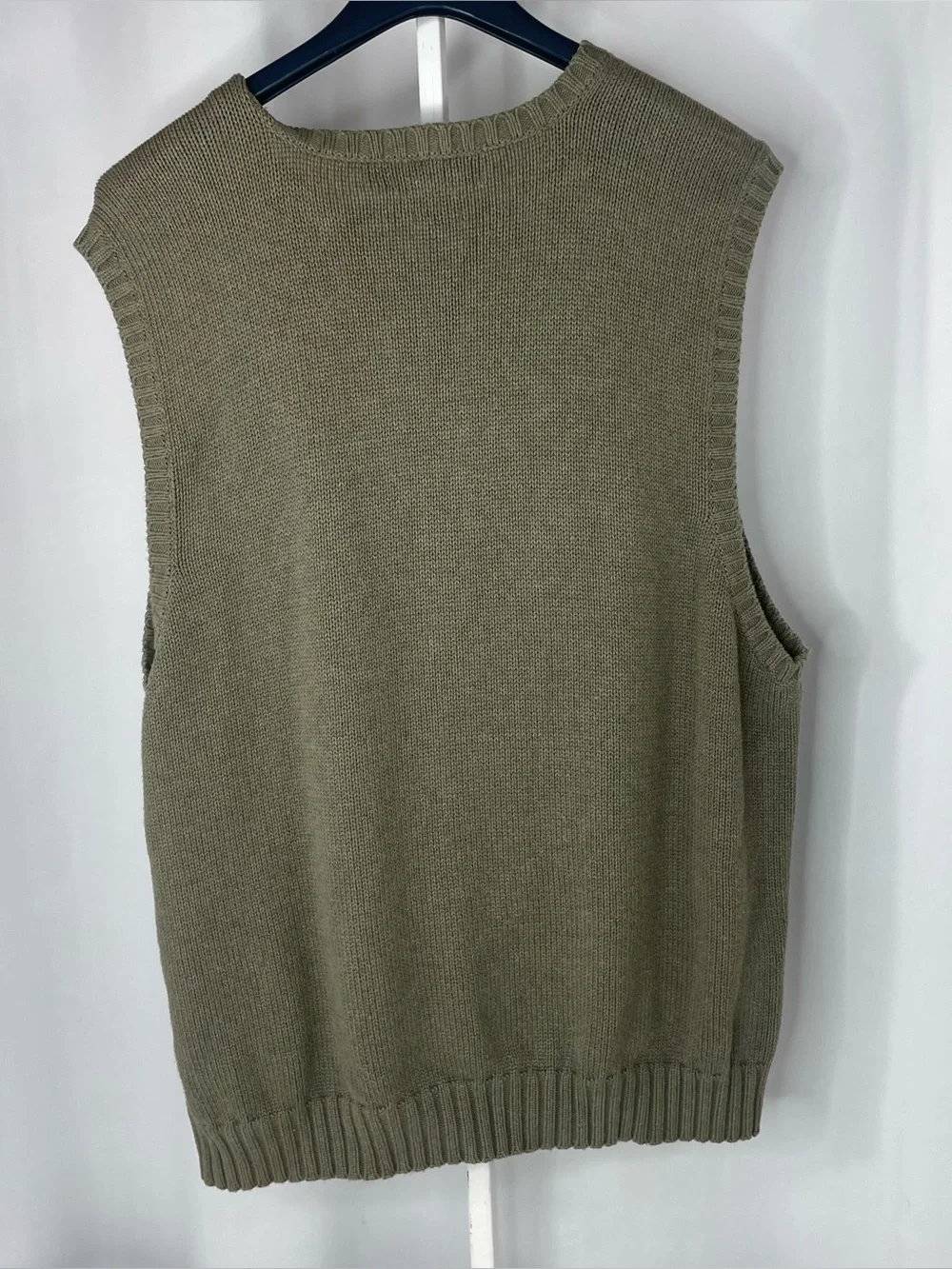 Vintage Polo Ralph Lauren Sweater Vest cotton Mens XXL Olive Green burgundy Pony